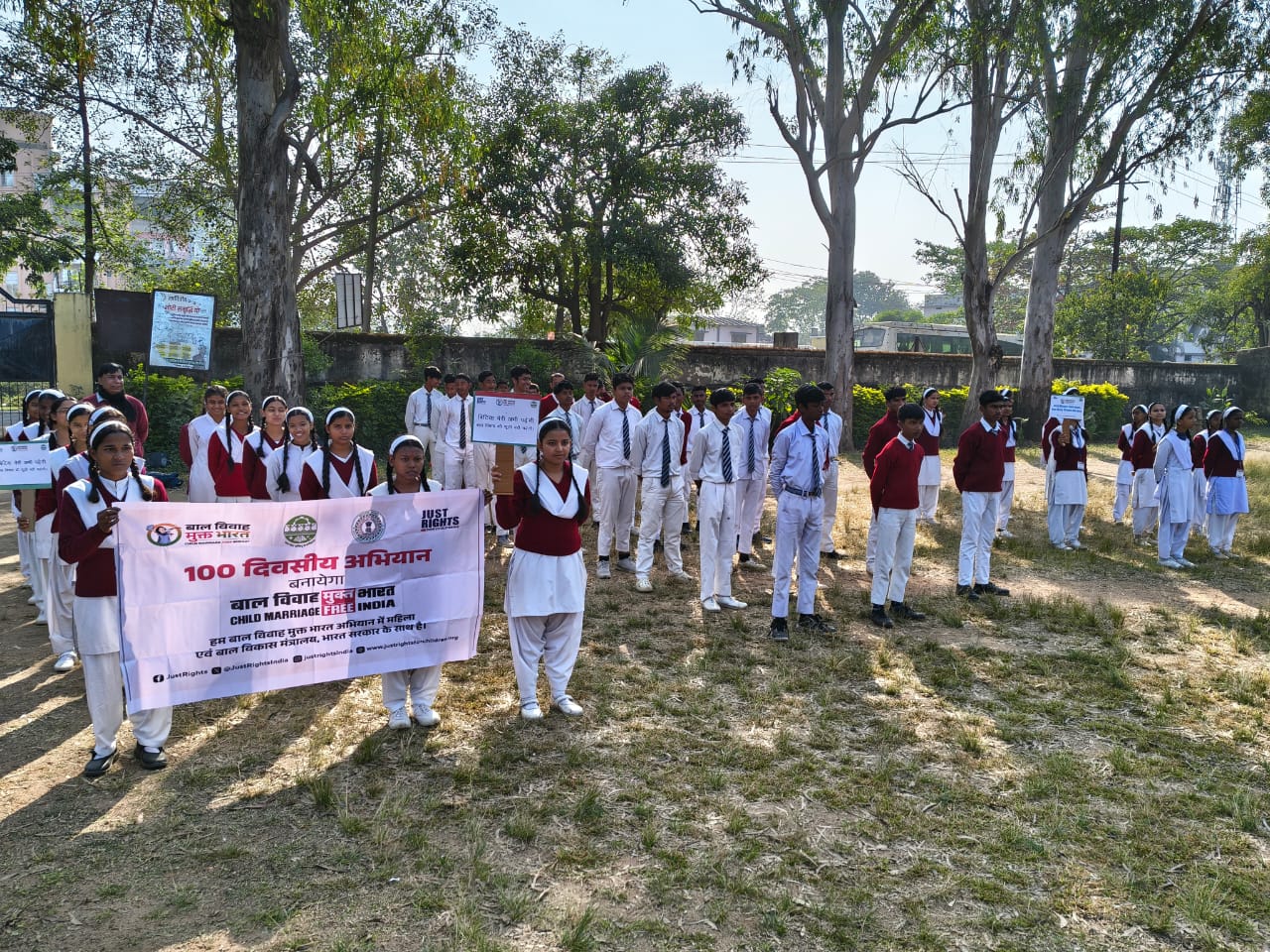 School students campaign:- Students come together to raise their voices against child marriage and build awareness for a safer, brighter future.